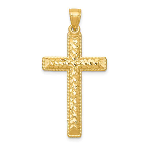 Image of 14K Yellow Gold Shiny-Cut Latin Cross Pendant K6175