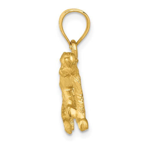 14K Yellow Gold Shiny-Cut Monkey Pendant