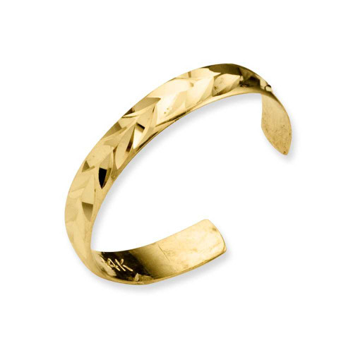 Image of 14K Yellow Gold Shiny-cut Pattern Toe Ring