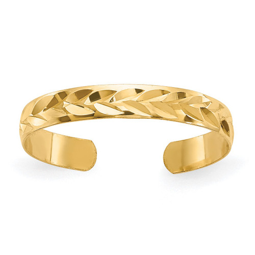 Image of 14K Yellow Gold Shiny-cut Pattern Toe Ring
