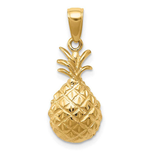 Image of 14K Yellow Gold Shiny-Cut Pineapple Pendant