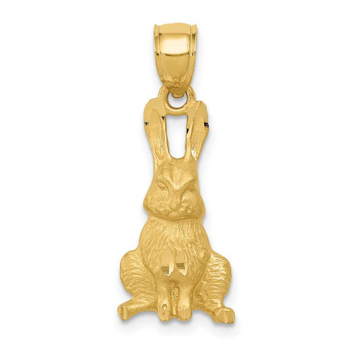 Image of 14K Yellow Gold Shiny-Cut Rabbit Pendant