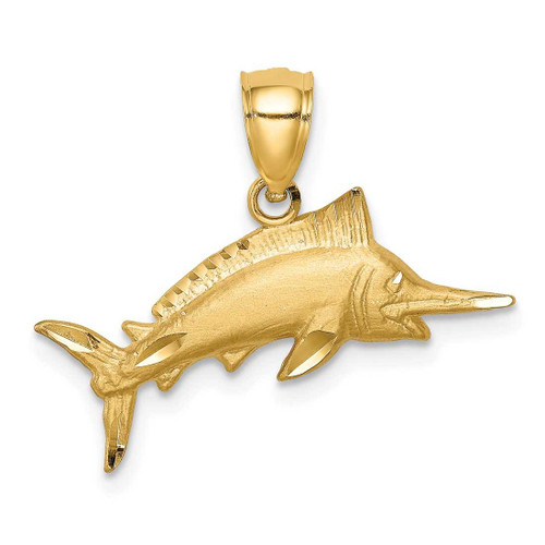 Image of 14k Yellow Gold Shiny-Cut Sailfish Pendant