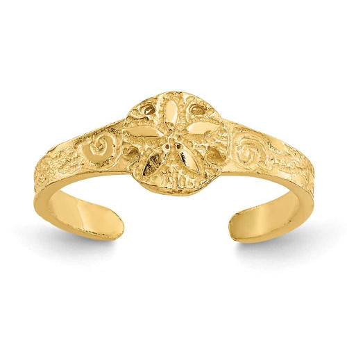 Image of 14K Yellow Gold Shiny-cut Sand Dollar Toe Ring