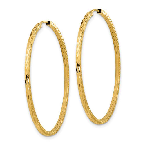 Image of 40mm 14K Yellow Gold Shiny-Cut Square Tube Endless Hoop Earrings TF999