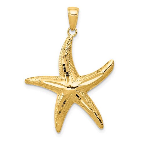 Image of 14K Yellow Gold Shiny-Cut Starfish Pendant K2944