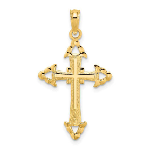 Image of 14K Yellow Gold Shiny-Cut with Arrow Cross Pendant