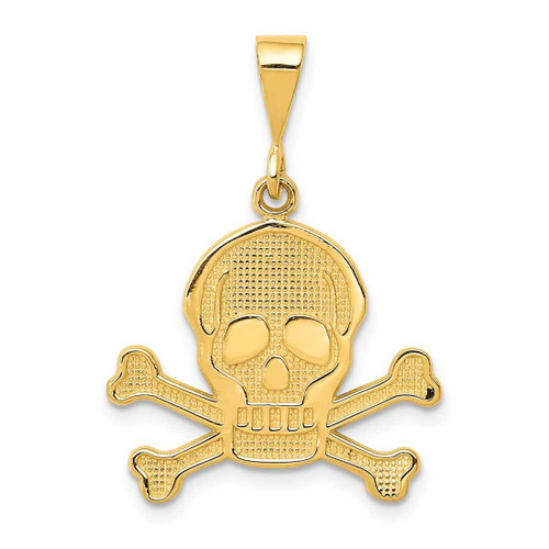 Image of 14K Yellow Gold Skull & Bones Pendant