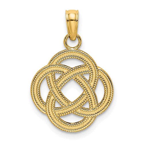 Image of 14K Yellow Gold Small Celtic Eternity Knot Circle Pendant