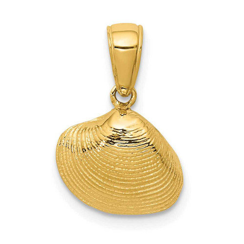 Image of 14K Yellow Gold Small Clam Shell Pendant