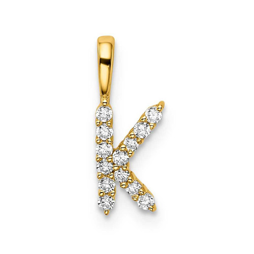 Image of 14K Yellow Gold Small Initial K Diamond Pendant