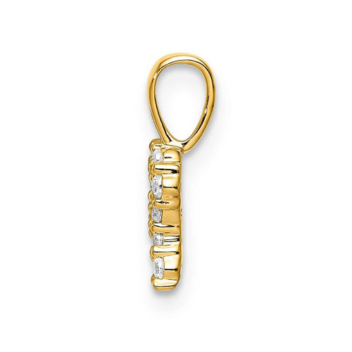 Image of 14K Yellow Gold Small Initial R Diamond Pendant