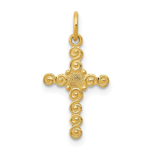 Image of 14K Yellow Gold Small Polished Cross Charm