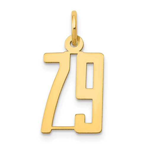 Image of 14K Yellow Gold Small Polished Elongated Number 79 Charm