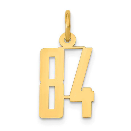 Image of 14K Yellow Gold Small Polished Elongated Number 84 Charm