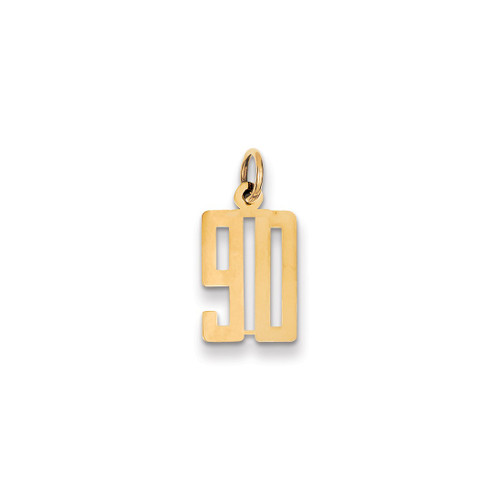 Image of 14K Yellow Gold Small Polished Elongated Number 90 Charm