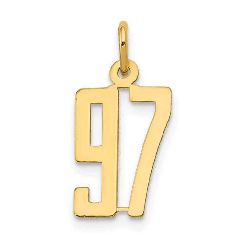 Image of 14K Yellow Gold Small Polished Elongated Number 97 Charm