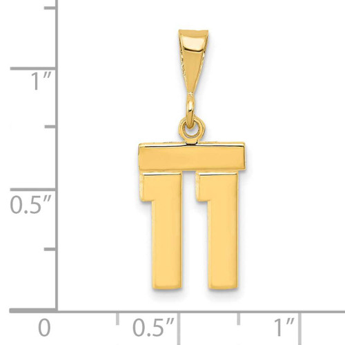 Image of 14K Yellow Gold Small Polished Number 11 Charm SP11