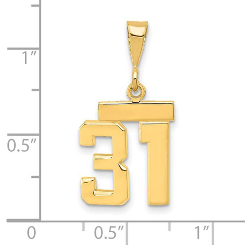 Image of 14K Yellow Gold Small Polished Number 31 Charm SP31