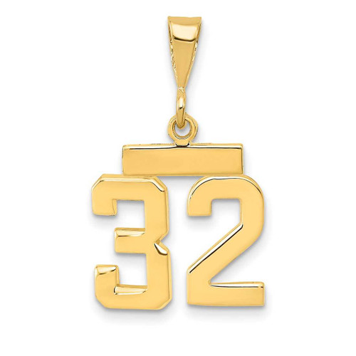 Image of 14K Yellow Gold Small Polished Number 32 Charm SP32