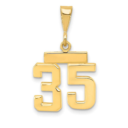 Image of 14K Yellow Gold Small Polished Number 35 Charm SP35