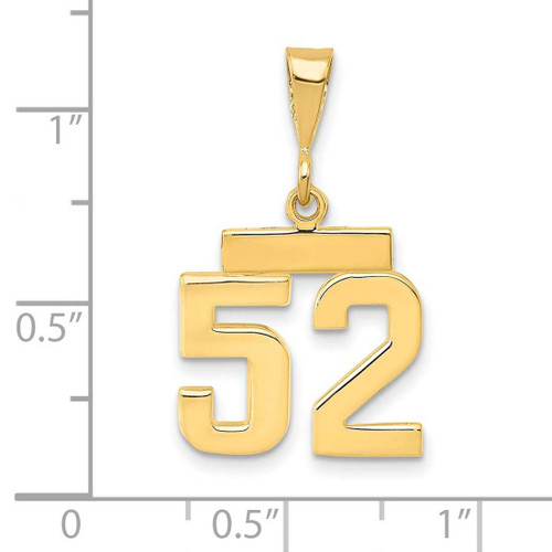 Image of 14K Yellow Gold Small Polished Number 52 Charm SP52