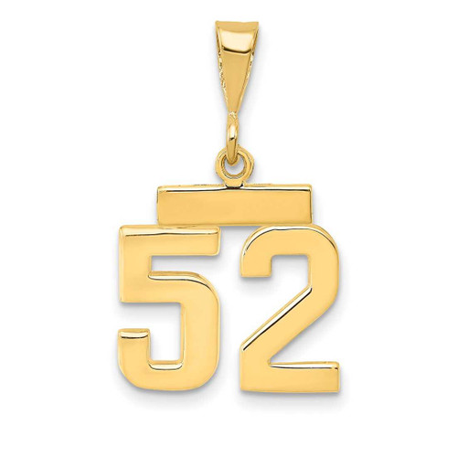 Image of 14K Yellow Gold Small Polished Number 52 Charm SP52