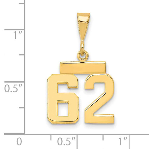 Image of 14K Yellow Gold Small Polished Number 62 Charm SP62