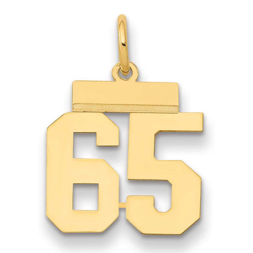 Image of 14K Yellow Gold Small Polished Number 65 Charm LS65