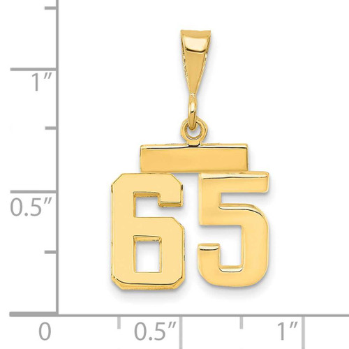 Image of 14K Yellow Gold Small Polished Number 65 Charm SP65