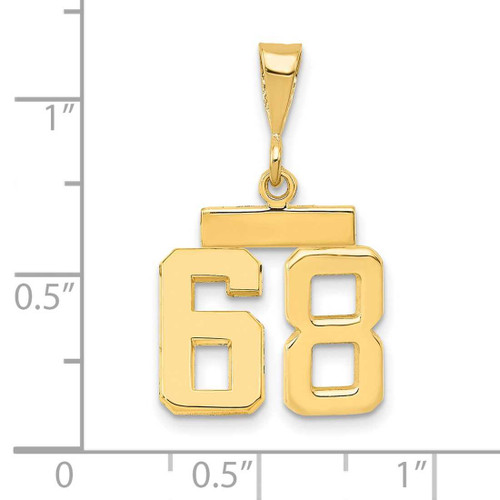 Image of 14K Yellow Gold Small Polished Number 68 Charm SP68