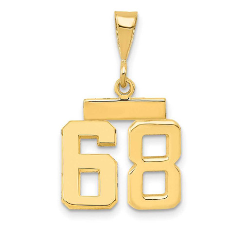 Image of 14K Yellow Gold Small Polished Number 68 Charm SP68