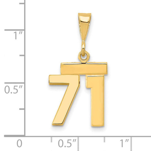 Image of 14K Yellow Gold Small Polished Number 71 Charm SP71