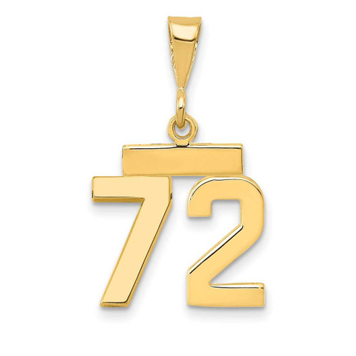 Image of 14K Yellow Gold Small Polished Number 72 Charm SP72