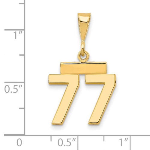 Image of 14K Yellow Gold Small Polished Number 77 Charm SP77