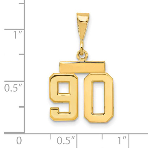 Image of 14K Yellow Gold Small Polished Number 90 Charm SP90