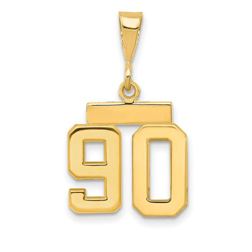 Image of 14K Yellow Gold Small Polished Number 90 Charm SP90