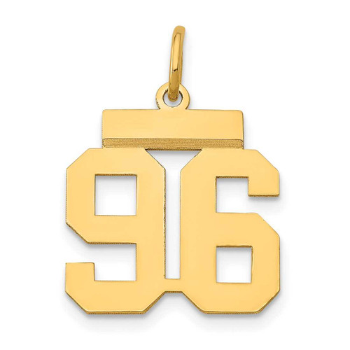 Image of 14K Yellow Gold Small Polished Number 96 Charm LS96