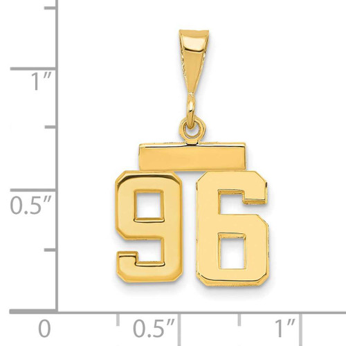 Image of 14K Yellow Gold Small Polished Number 96 Charm SP96