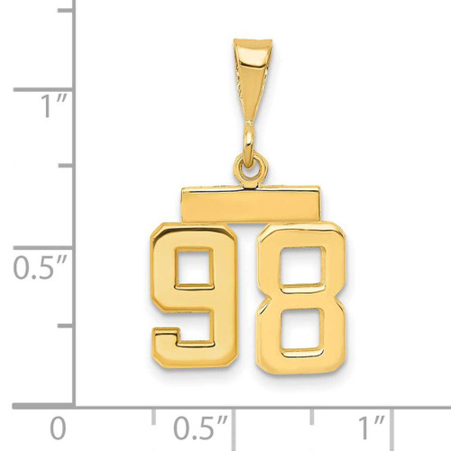 Image of 14K Yellow Gold Small Polished Number 98 Charm SP98