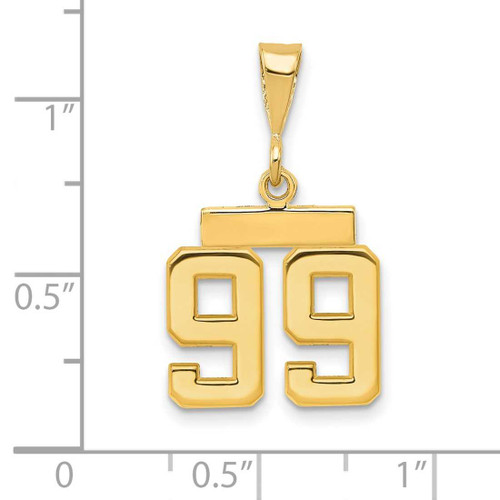 Image of 14K Yellow Gold Small Polished Number 99 Charm SP99