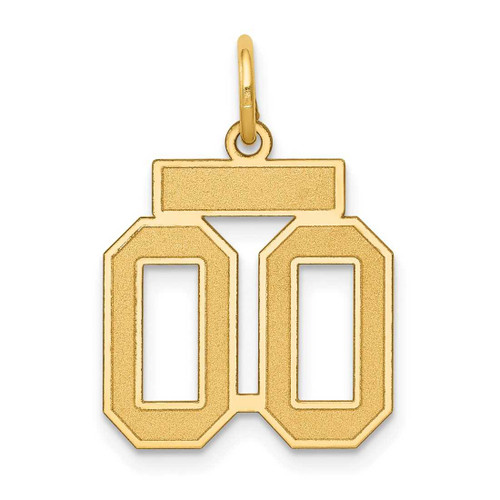 Image of 14K Yellow Gold Small Satin Number 00 Charm
