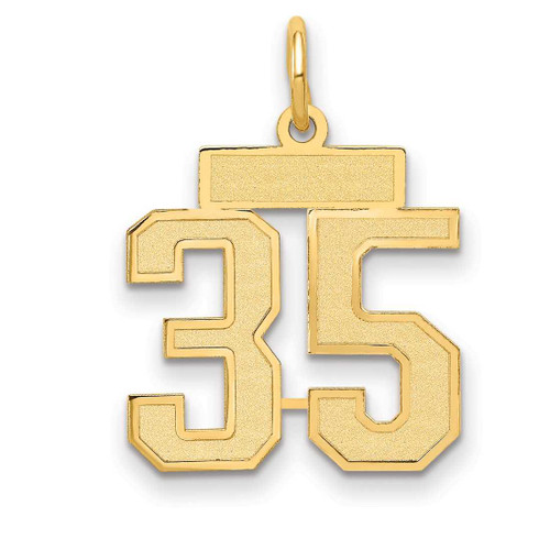 Image of 14K Yellow Gold Small Satin Number 35 Charm