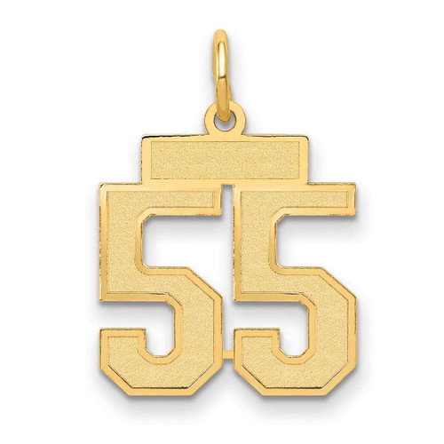 Image of 14K Yellow Gold Small Satin Number 55 Charm