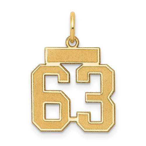 Image of 14K Yellow Gold Small Satin Number 63 Charm