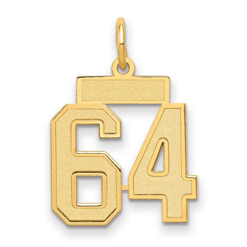 Image of 14K Yellow Gold Small Satin Number 64 Charm