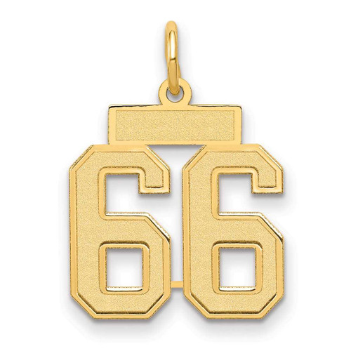 Image of 14K Yellow Gold Small Satin Number 66 Charm