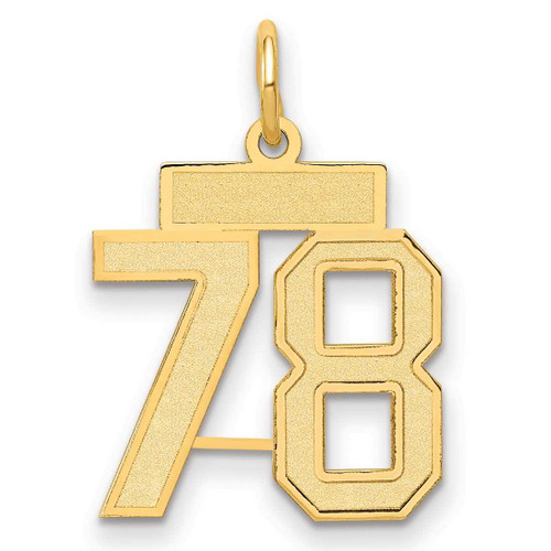 Image of 14K Yellow Gold Small Satin Number 78 Charm