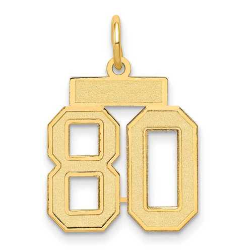 Image of 14K Yellow Gold Small Satin Number 80 Charm