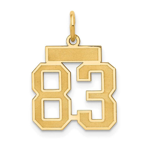 Image of 14K Yellow Gold Small Satin Number 83 Charm